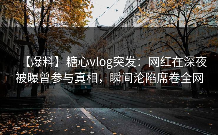 【爆料】糖心vlog突发：网红在深夜被曝曾参与真相，瞬间沦陷席卷全网