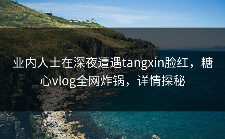 业内人士在深夜遭遇tangxin脸红,糖心vlog全网炸锅,详情探秘 业内人士在深夜遭遇tangxin脸红,糖心vlog全网炸锅,详情探秘